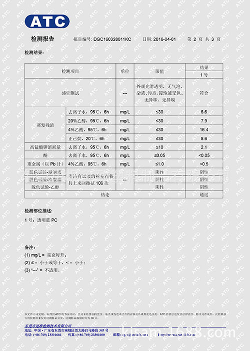 ATC 檢測(cè)報(bào)告